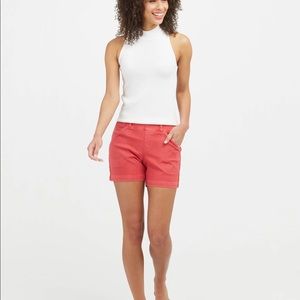 Spanx Stretch Twill Shorts, 4" in Island Red